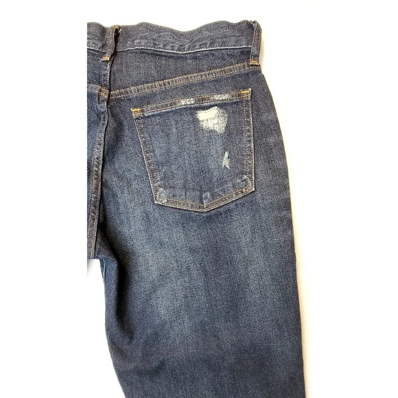 Gap Jeans Women Size 28R Distressed Best Girlfriend Raw Hem Dark Wash Gap Denim - Picture 9 of 16